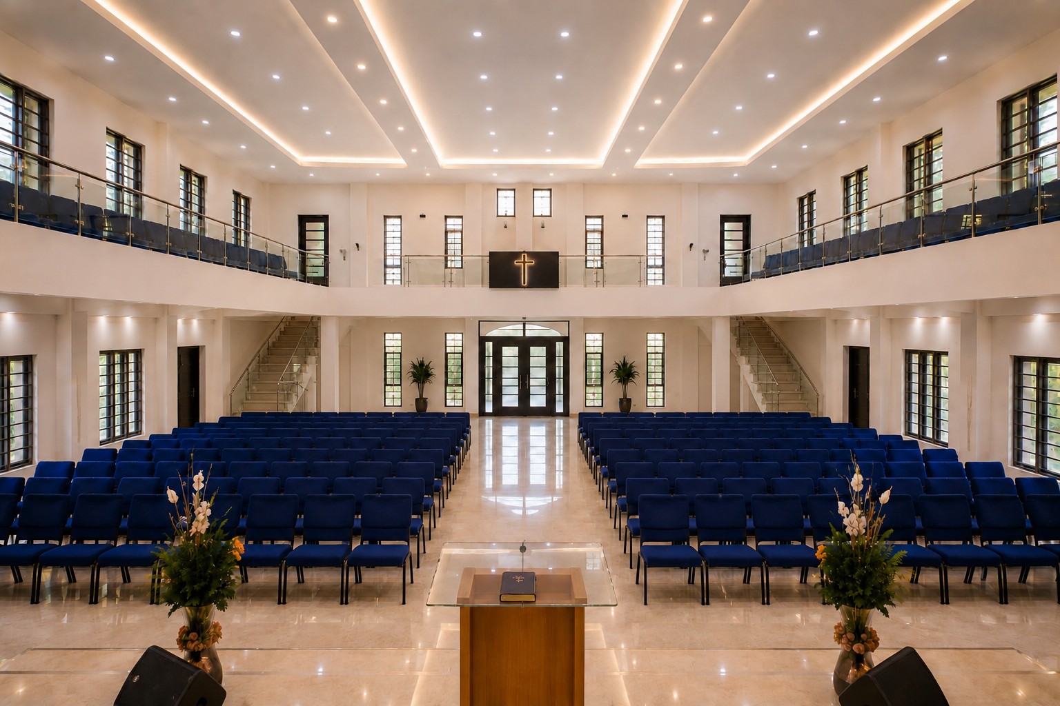 Intérieur d'une église moderne
