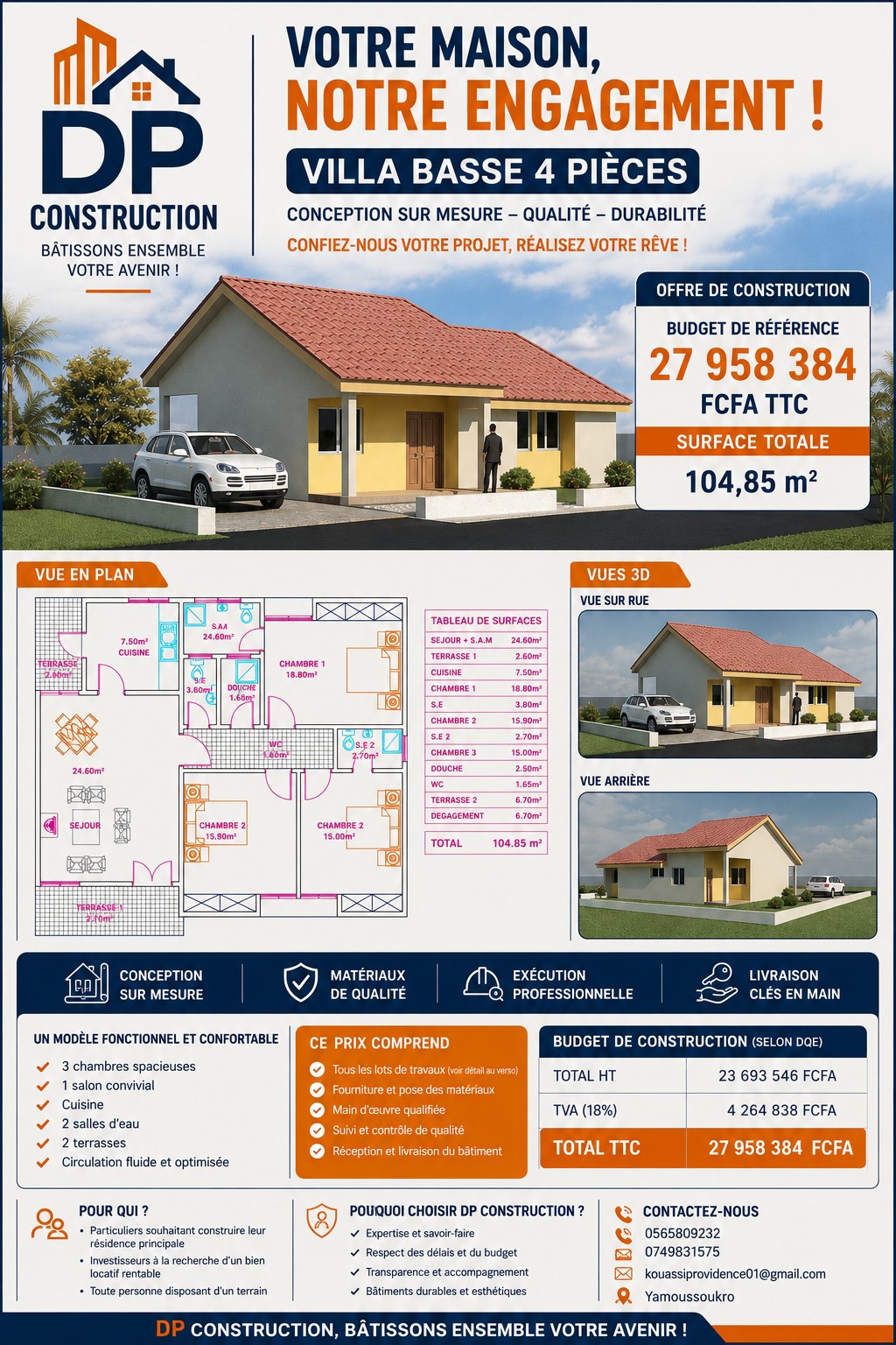 Fiche offre villa basse 3 pièces