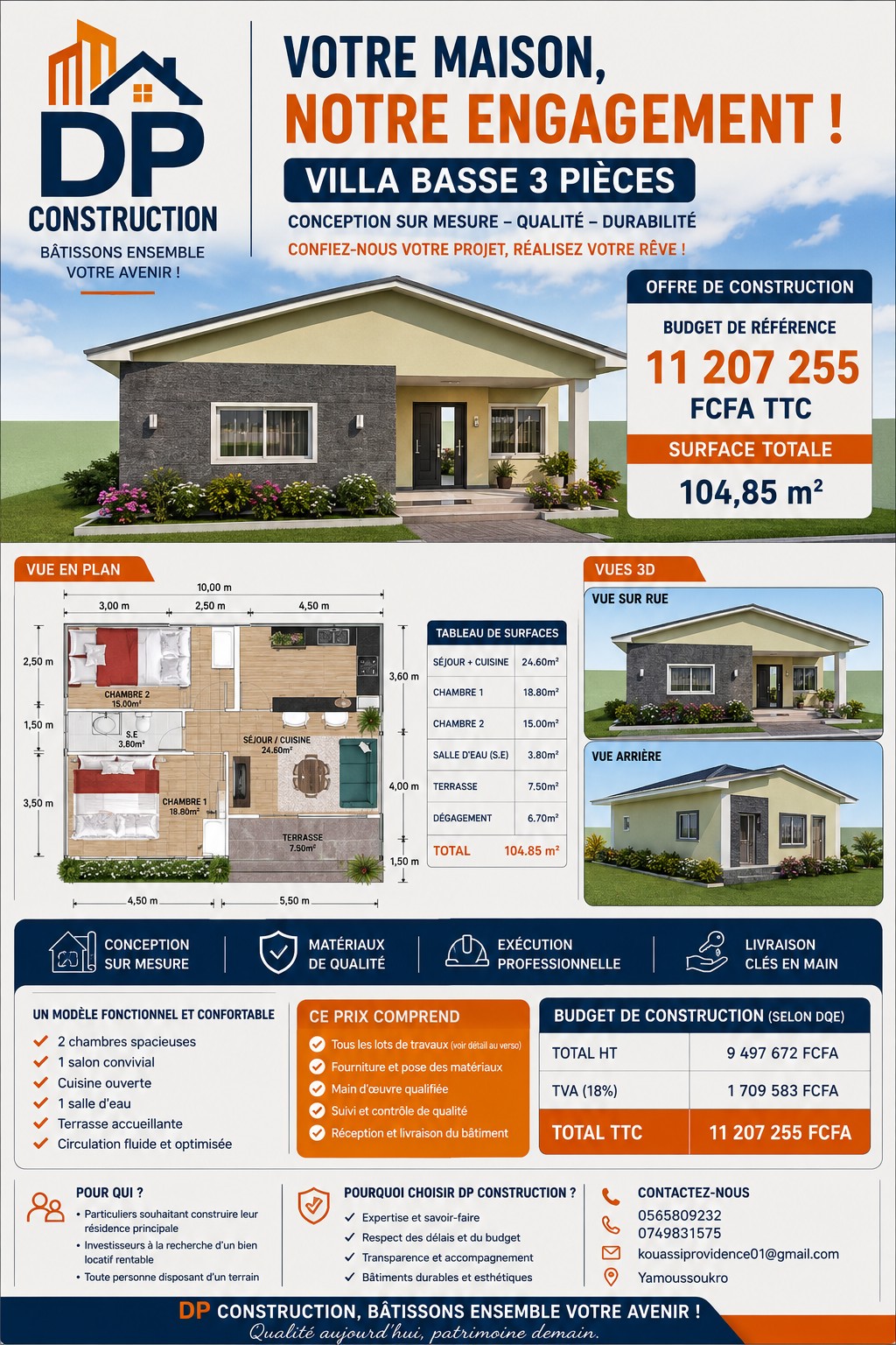 Fiche offre villa basse 4 pièces